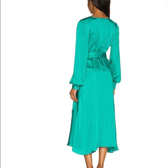 Karina Grimaldi Noelle Wrap Dress in Emerald - Picture 4 of 6